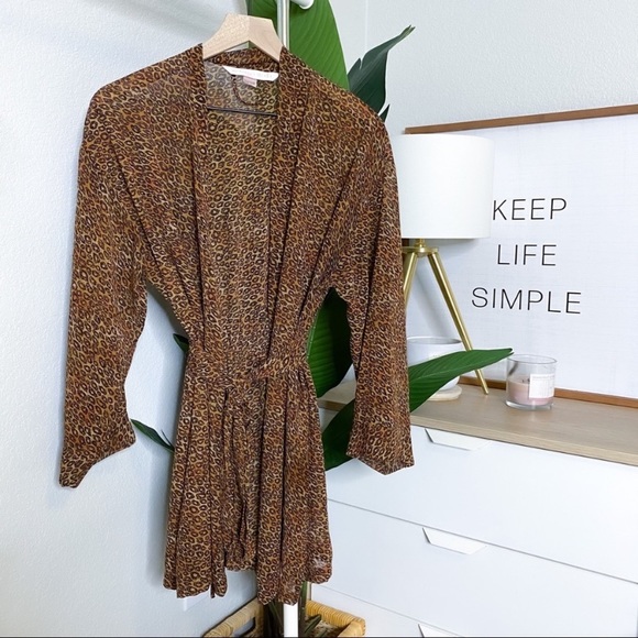 Victoria's Secret Other - Victoria’s Secret Leopard Print Semi-Sheer Rare Unique Robe or Swimsuit Cover-Up